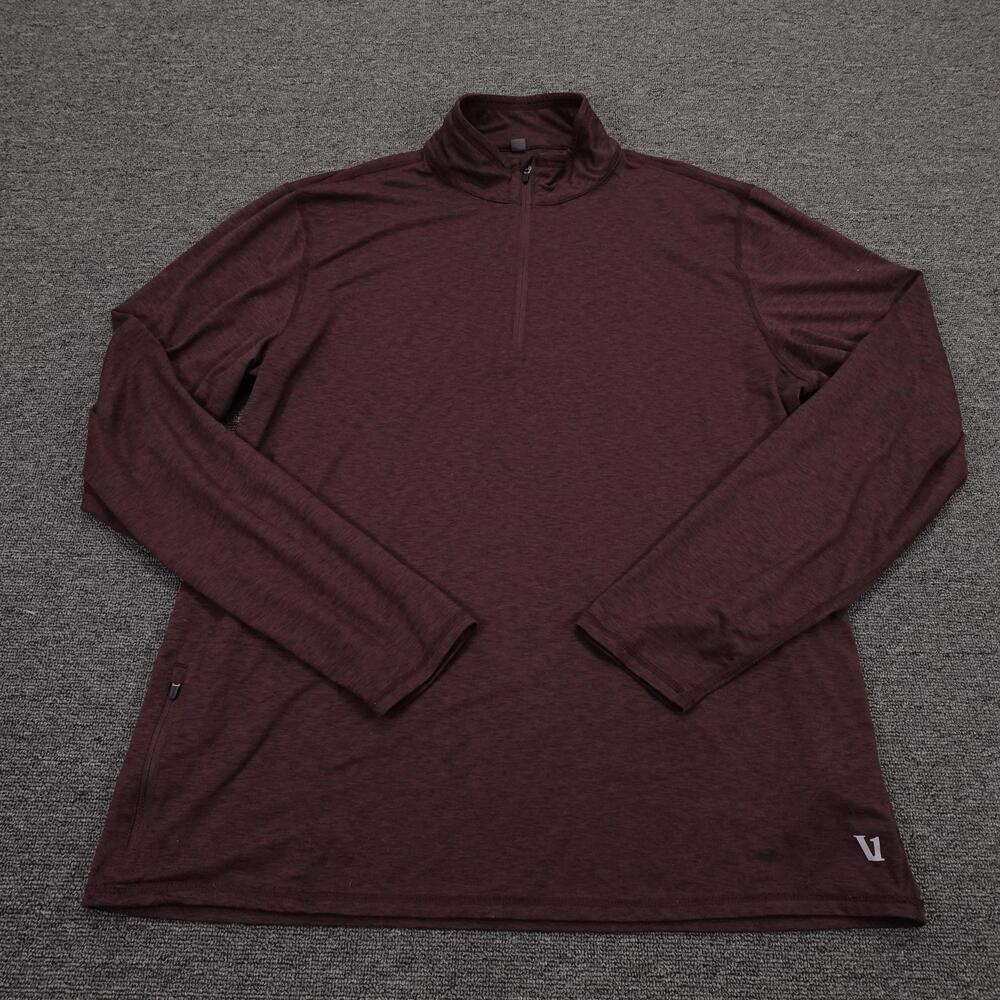 Vuori Pullover XL Burgundy Ease Performance Half Zip Long Sleeve Athletic Top